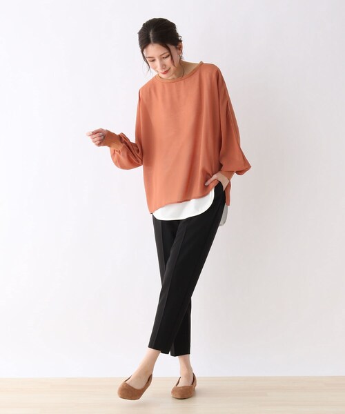 SHOO・LA・RUE(シューラルー)の「◆【S-LL/股下短め/3Dスキャン】ドライタッチテーパードパンツ(その他パンツ・レディース・ブラック/ナチュラル/レンガ/グレー系その他2・04/02/03/01)」の7枚目の写真