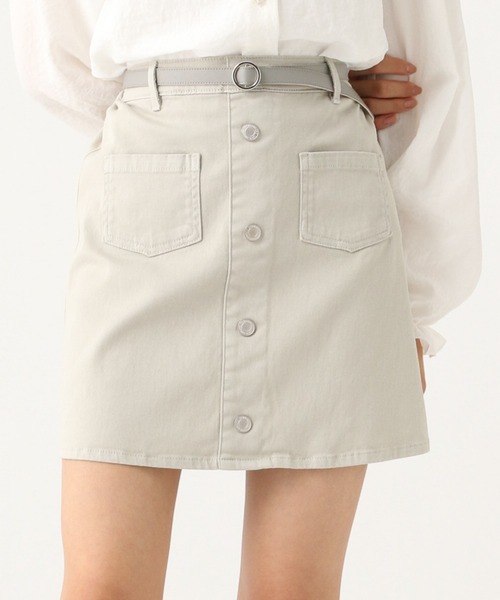 repipi armario（レピピ アルマリオ）の「マエボタンストレッチスカパン（スカート・キッズ・ホワイト/チャコールグレー/ベージュ/ミント/ラベンダー/ブルー/シルバー/ピンク/サックスブルー・SMALL/MEDIUM/LARGE）」の9枚目の写真