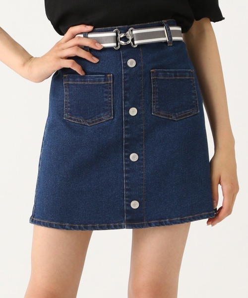 repipi armario（レピピ アルマリオ）の「マエボタンストレッチスカパン（スカート・キッズ・ホワイト/チャコールグレー/ベージュ/ミント/ラベンダー/ブルー/シルバー/ピンク/サックスブルー・SMALL/MEDIUM/LARGE）」の7枚目の写真