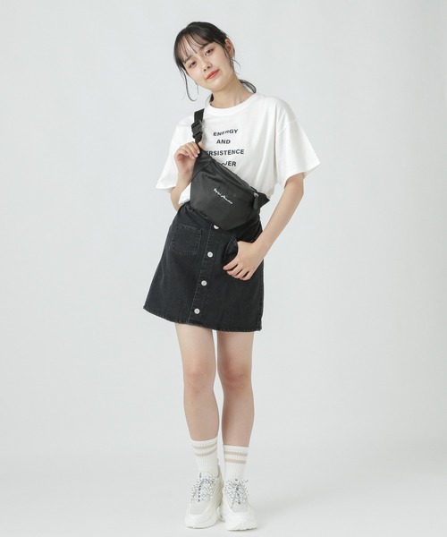 repipi armario（レピピ アルマリオ）の「マエボタンストレッチスカパン（スカート・キッズ・ホワイト/チャコールグレー/ベージュ/ミント/ラベンダー/ブルー/シルバー/ピンク/サックスブルー・SMALL/MEDIUM/LARGE）」の19枚目の写真