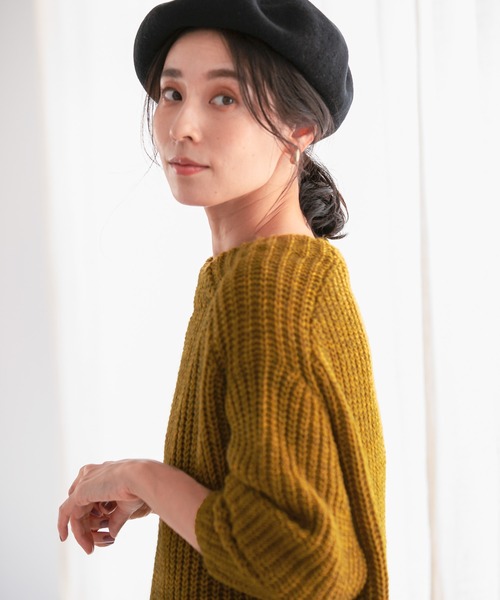 LEPSIM（レプシィム）の「３Ｇイタリアアゼニット　951916（ニット/セーター・レディース・チャコールグレー/ラベンダー/マスタード/グレイッシュベージュ・FREE）」の4枚目の写真