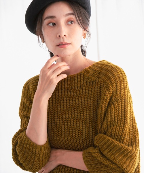 LEPSIM（レプシィム）の「３Ｇイタリアアゼニット　951916（ニット/セーター・レディース・チャコールグレー/ラベンダー/マスタード/グレイッシュベージュ・FREE）」の19枚目の写真