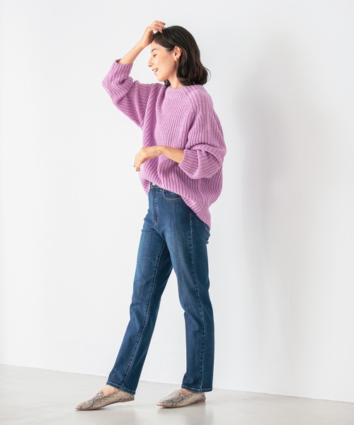 LEPSIM（レプシィム）の「３Ｇイタリアアゼニット　951916（ニット/セーター・レディース・チャコールグレー/ラベンダー/マスタード/グレイッシュベージュ・FREE）」の6枚目の写真