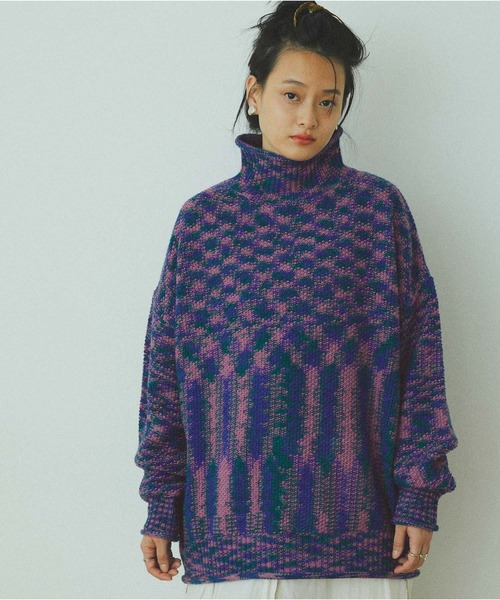 forksy.】ミックスニットハイネックプルオーバー forksy.│MONO-MART