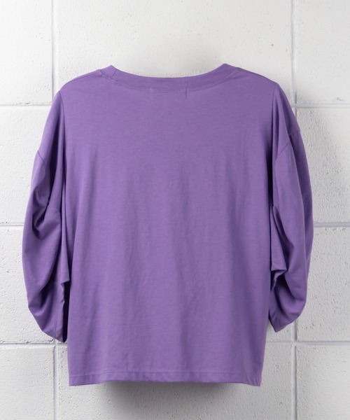 me+em select（ミームセレクト）の「ボリュームスリーブカラートップス【数量限定販売】（Tシャツ/カットソー・レディース・ブラック/パープル/グリーン・FREE）」の18枚目の写真