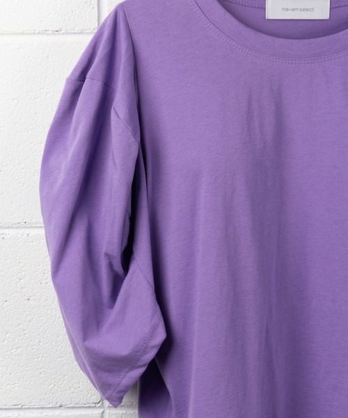 me+em select（ミームセレクト）の「ボリュームスリーブカラートップス【数量限定販売】（Tシャツ/カットソー・レディース・ブラック/パープル/グリーン・FREE）」の12枚目の写真