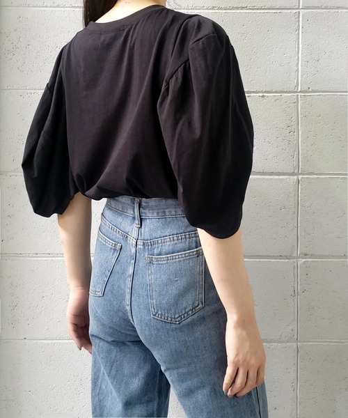 me+em select（ミームセレクト）の「ボリュームスリーブカラートップス【数量限定販売】（Tシャツ/カットソー・レディース・ブラック/パープル/グリーン・FREE）」の20枚目の写真