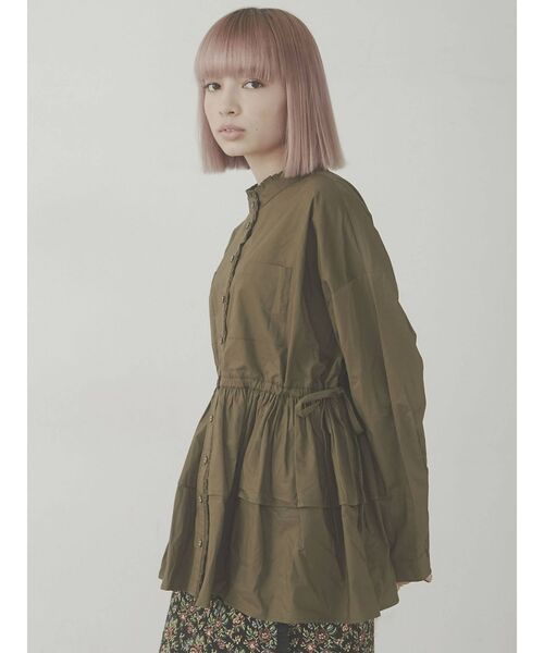 merry jenny（メリージェニー）の「ruffleシャツチュニック（ワンピース・レディース・ブラック/ダークグリーン/オフホワイト・FREE）」の3枚目の写真