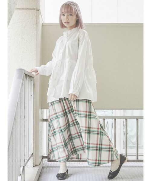 merry jenny（メリージェニー）の「ruffleシャツチュニック（ワンピース・レディース・ブラック/ダークグリーン/オフホワイト・FREE）」の9枚目の写真