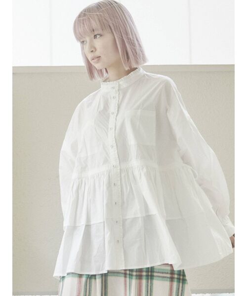 merry jenny（メリージェニー）の「ruffleシャツチュニック（ワンピース・レディース・ブラック/ダークグリーン/オフホワイト・FREE）」の11枚目の写真