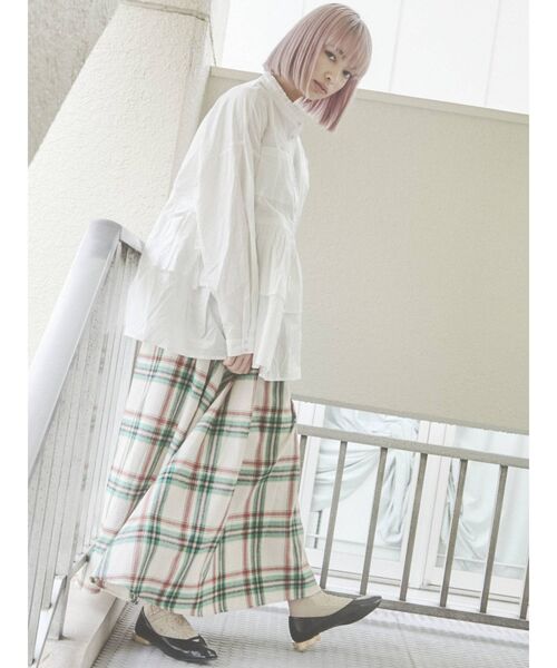 merry jenny（メリージェニー）の「ruffleシャツチュニック（ワンピース・レディース・ブラック/ダークグリーン/オフホワイト・FREE）」の13枚目の写真