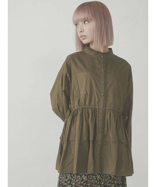 merry jenny（メリージェニー）の「ruffleシャツチュニック（ワンピース・レディース・ブラック/ダークグリーン/オフホワイト・FREE）」の10枚目の写真