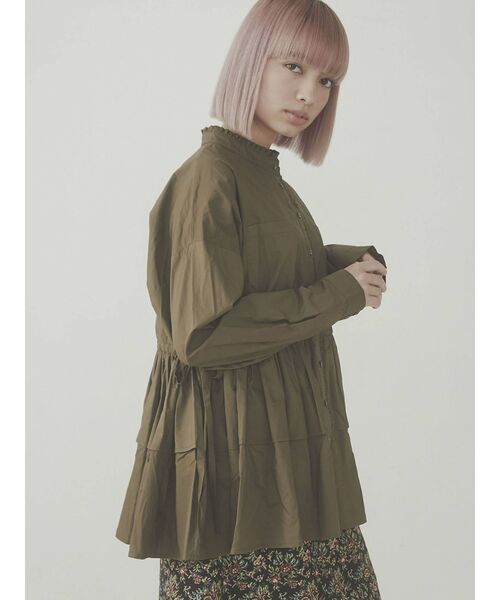 merry jenny（メリージェニー）の「ruffleシャツチュニック（ワンピース・レディース・ブラック/ダークグリーン/オフホワイト・FREE）」の12枚目の写真