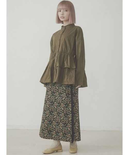 merry jenny（メリージェニー）の「ruffleシャツチュニック（ワンピース・レディース・ブラック/ダークグリーン/オフホワイト・FREE）」の17枚目の写真