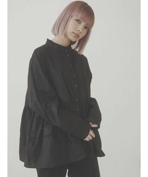 merry jenny（メリージェニー）の「ruffleシャツチュニック（ワンピース・レディース・ブラック/ダークグリーン/オフホワイト・FREE）」の20枚目の写真