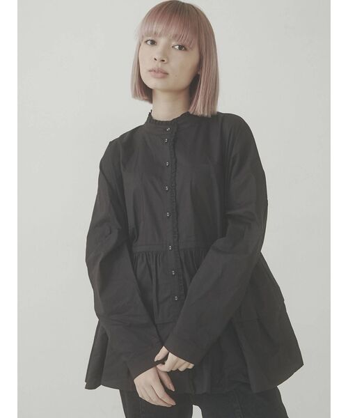 merry jenny（メリージェニー）の「ruffleシャツチュニック（ワンピース・レディース・ブラック/ダークグリーン/オフホワイト・FREE）」の22枚目の写真