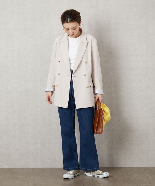 FREAK'S STORE（フリークスストア）の「▽【WEB限定】紺ブレザージャケット（テーラードジャケット・レディース・ネイビー/ナチュラル・ﾌﾘ-）」の16枚目の写真