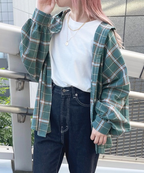 apres jour(アプレジュール)の「チェックオーバーシャツ【ZOZOTOWN限定アイテム】(シャツ/ブラウス・レディース・グリーン系その他/モカ/アイボリー/ブラウン系その他・フリー/X-LARGE)」の4枚目の写真