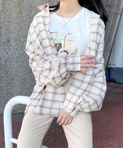 apres jour(アプレジュール)の「チェックオーバーシャツ【ZOZOTOWN限定アイテム】(シャツ/ブラウス・レディース・グリーン系その他/モカ/アイボリー/ブラウン系その他・フリー/X-LARGE)」の2枚目の写真