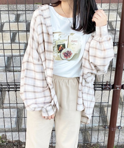 apres jour(アプレジュール)の「チェックオーバーシャツ【ZOZOTOWN限定アイテム】(シャツ/ブラウス・レディース・グリーン系その他/モカ/アイボリー/ブラウン系その他・フリー/X-LARGE)」の5枚目の写真