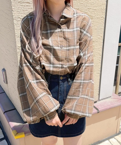 apres jour(アプレジュール)の「チェックオーバーシャツ【ZOZOTOWN限定アイテム】(シャツ/ブラウス・レディース・グリーン系その他/モカ/アイボリー/ブラウン系その他・フリー/X-LARGE)」の15枚目の写真