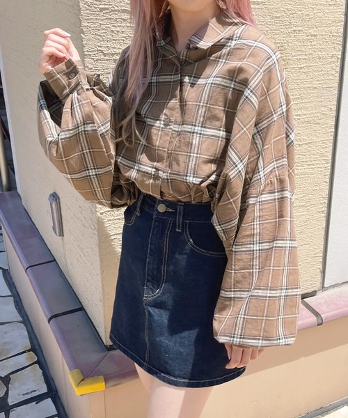 apres jour(アプレジュール)の「チェックオーバーシャツ【ZOZOTOWN限定アイテム】(シャツ/ブラウス・レディース・グリーン系その他/モカ/アイボリー/ブラウン系その他・フリー/X-LARGE)」の6枚目の写真