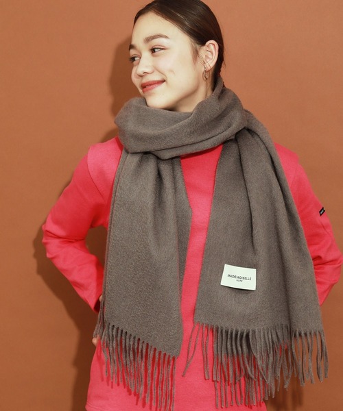MADEMOISELLE ROPE'（マドモアゼル ロペ）の「無地カシミヤブレンドストール（ストール/ショール・レディース・ベージュ/グレー/ピンク・FREE）」の2枚目の写真