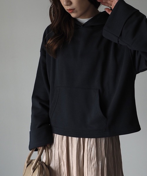 Riberry(リベリー)の「ワイドスリーブプルパーカー(パーカー・レディース・スミクロ/オフホワイト/杢グレー・FREE)」の7枚目の写真