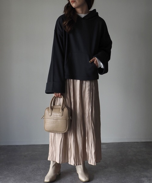 Riberry(リベリー)の「ワイドスリーブプルパーカー(パーカー・レディース・スミクロ/オフホワイト/杢グレー・FREE)」の9枚目の写真