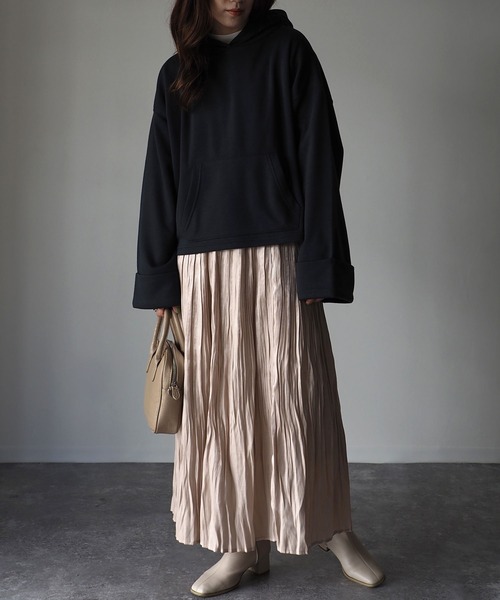 Riberry(リベリー)の「ワイドスリーブプルパーカー(パーカー・レディース・スミクロ/オフホワイト/杢グレー・FREE)」の8枚目の写真