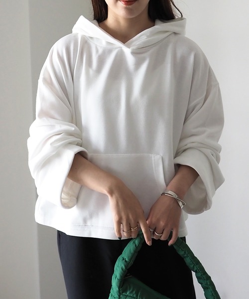 Riberry(リベリー)の「ワイドスリーブプルパーカー(パーカー・レディース・スミクロ/オフホワイト/杢グレー・FREE)」の18枚目の写真