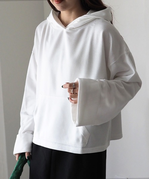 Riberry(リベリー)の「ワイドスリーブプルパーカー(パーカー・レディース・スミクロ/オフホワイト/杢グレー・FREE)」の17枚目の写真