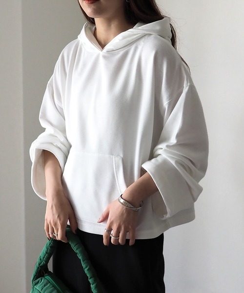 Riberry(リベリー)の「ワイドスリーブプルパーカー(パーカー・レディース・スミクロ/オフホワイト/杢グレー・FREE)」の19枚目の写真