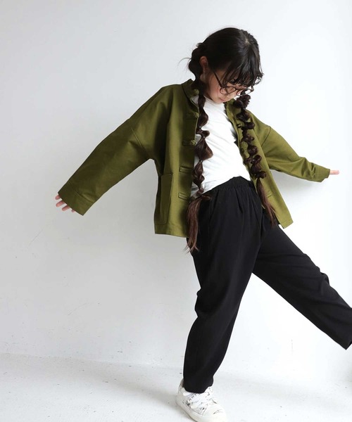 antiqua（アンティカ）の「こなれ感高まる！優秀チャイナジャケット（テーラードジャケット・キッズ・カーキ/ナチュラル/ブルー系その他・4/3/5）」の14枚目の写真