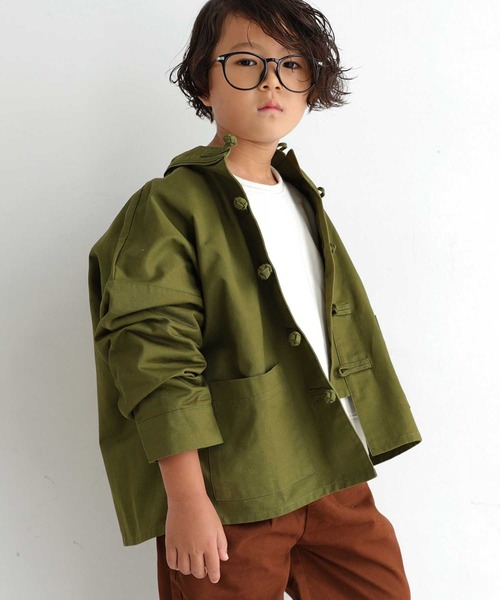 antiqua（アンティカ）の「こなれ感高まる！優秀チャイナジャケット（テーラードジャケット・キッズ・カーキ/ナチュラル/ブルー系その他・4/3/5）」の16枚目の写真