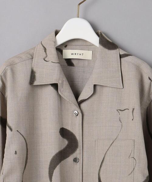 WRYHT(ライト)の「<WRYHT(ライト)>CAT DRAWING シャツ ■■■(シャツ/ブラウス・レディース・オフホワイト/グレー・2)」の4枚目の写真