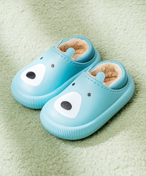 aimoha(アイモハ)の「【aimoha-KIDS-】【定番】激かわいいアニマルシリーズ 暖かい裏フリースルームシューズ(ルームシューズ/スリッパ・キッズ・ブルー/オレンジ/イエロー/ピンク・19/17/21/18/16/20/22)」の2枚目の写真
