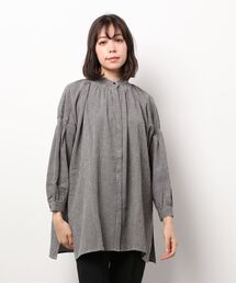 Samansa Mos2 | シャーリング比翼チュニック(シャツ/ブラウス)