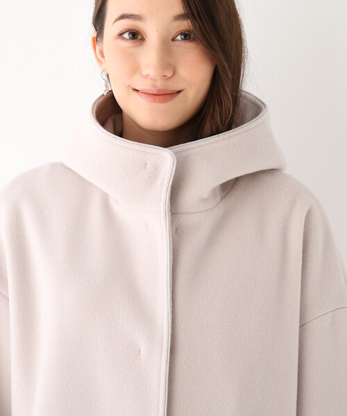 index（インデックス）の「◆カットメルトンフーディロングコート【WEB限定サイズ】（その他アウター・レディース・ネイビー/ブラウン系その他/ナチュラル・40/38/42/36）」の9枚目の写真