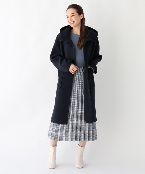 index（インデックス）の「◆カットメルトンフーディロングコート【WEB限定サイズ】（その他アウター・レディース・ネイビー/ブラウン系その他/ナチュラル・40/38/42/36）」の8枚目の写真