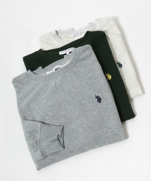 U.S. POLO ASSN.（ユーエスポロアッスン）の「U.S.POLO ASSN. （ユーエスポロアッスン）ワンポイントロゴ刺繍 スウェットトレーナー/ユニセックス/無地（スウェット・メンズ・ホワイト/ブラック/ダークグリーン/ベージュ/ネイビー/サックスブルー/アッシュグレー/グレー/グリーン/チャコールグレー・LL/M/L）」の5枚目の写真