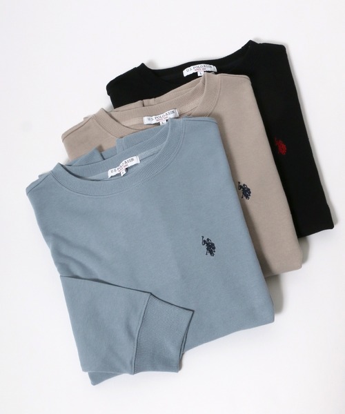 U.S. POLO ASSN.（ユーエスポロアッスン）の「U.S.POLO ASSN. （ユーエスポロアッスン）ワンポイントロゴ刺繍 スウェットトレーナー/ユニセックス/無地（スウェット・メンズ・ホワイト/ブラック/ダークグリーン/ベージュ/ネイビー/サックスブルー/アッシュグレー/グレー/グリーン/チャコールグレー・LL/M/L）」の10枚目の写真