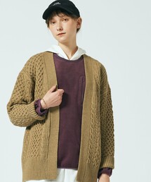 【WOMEN】WINTER アシメケーブル カーディガン