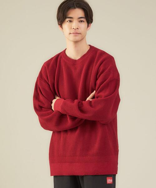 green label relaxing（グリーンレーベルリラクシング）の「コットン アゼリンクス ガンジー ニット -ウォッシャブル-（ニット/セーター・メンズ・オフホワイト/ブラック/レッド・M/S/L/XL）」の3枚目の写真