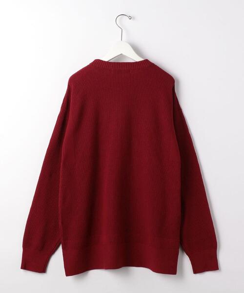 green label relaxing（グリーンレーベルリラクシング）の「コットン アゼリンクス ガンジー ニット -ウォッシャブル-（ニット/セーター・メンズ・オフホワイト/ブラック/レッド・M/S/L/XL）」の7枚目の写真