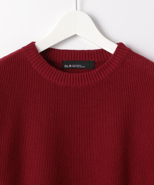 green label relaxing（グリーンレーベルリラクシング）の「コットン アゼリンクス ガンジー ニット -ウォッシャブル-（ニット/セーター・メンズ・オフホワイト/ブラック/レッド・M/S/L/XL）」の8枚目の写真