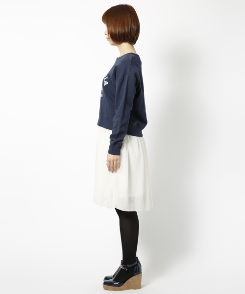 MILKFED.（ミルクフェド）の「COLLEGE 2SET SWEAT TULLE DRESS　（スウェットトップ/ワンピース/セット/クルーネック/チュール）（ワンピース・レディース・アッシュ/ピンク/ネイビー・SMALL/MEDIUM）」の4枚目の写真