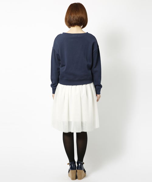 MILKFED.（ミルクフェド）の「COLLEGE 2SET SWEAT TULLE DRESS　（スウェットトップ/ワンピース/セット/クルーネック/チュール）（ワンピース・レディース・アッシュ/ピンク/ネイビー・SMALL/MEDIUM）」の5枚目の写真
