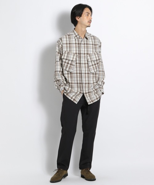 niko and...（ニコアンド）の「柄ファティーグポケットシャツ（シャツ/ブラウス・メンズ・ネイビー/ブラウン/アイボリー・MEDIUM/LARGE）」の7枚目の写真