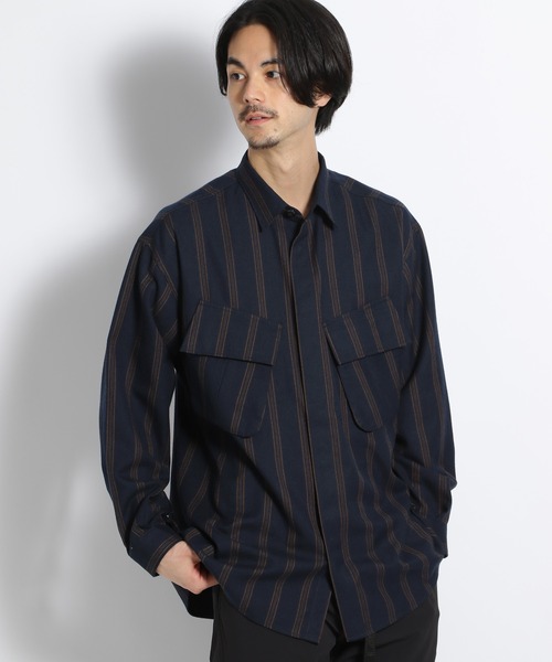 niko and...（ニコアンド）の「柄ファティーグポケットシャツ（シャツ/ブラウス・メンズ・ネイビー/ブラウン/アイボリー・MEDIUM/LARGE）」の10枚目の写真